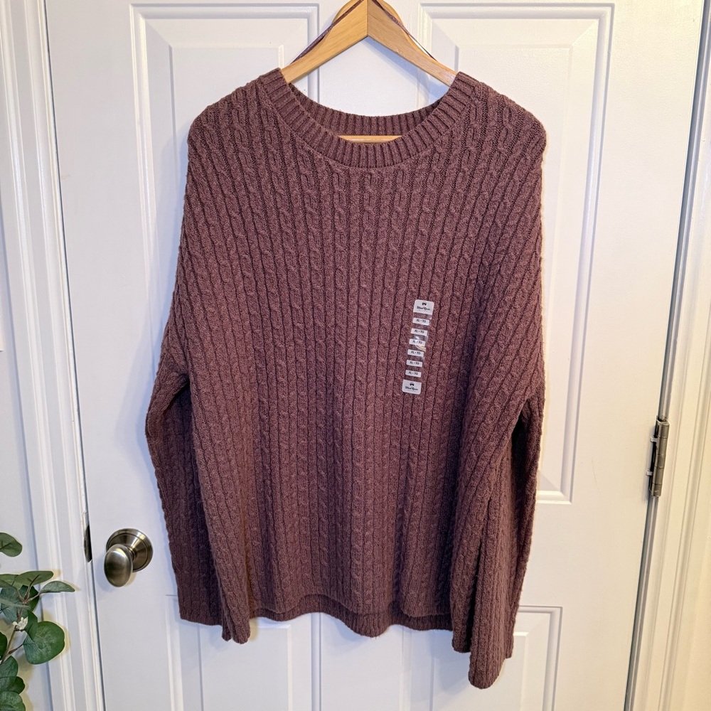 Wind River Women's Cable Knit Sweater - Plum Colour